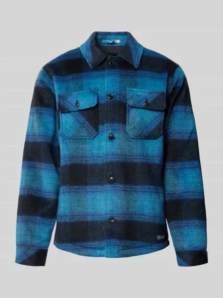 Kurtka koszulowa o kroju regular fit z na piersi Scotch & Soda granatowa