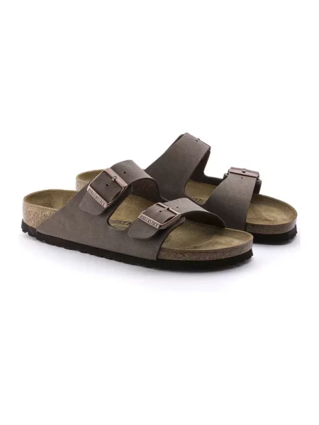 Birkenstock Arizona BF Nubuck Mocha Narrow Fit Unisex Sandały Birkenstock Size: 5 brązowy