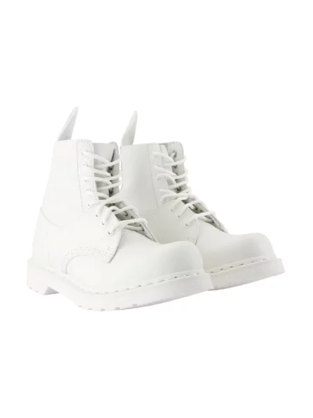 Botki Dr. Martens skórzane białe