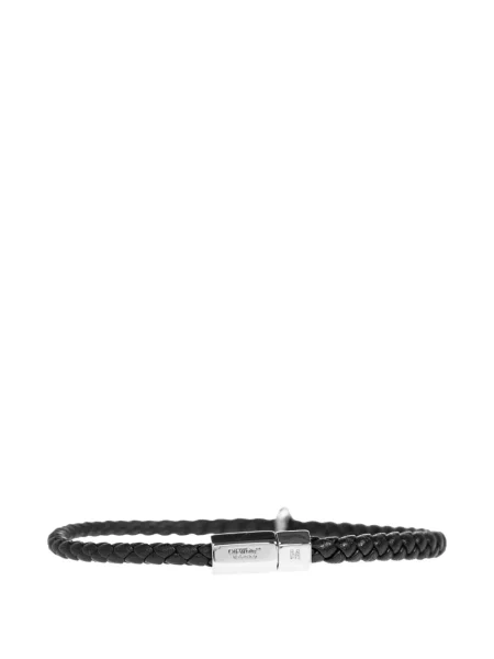Brăţară Off-white din piele țesută alb