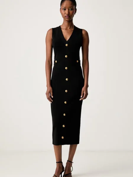 MICHAEL Michael Kors rochie cu vâscoză negru