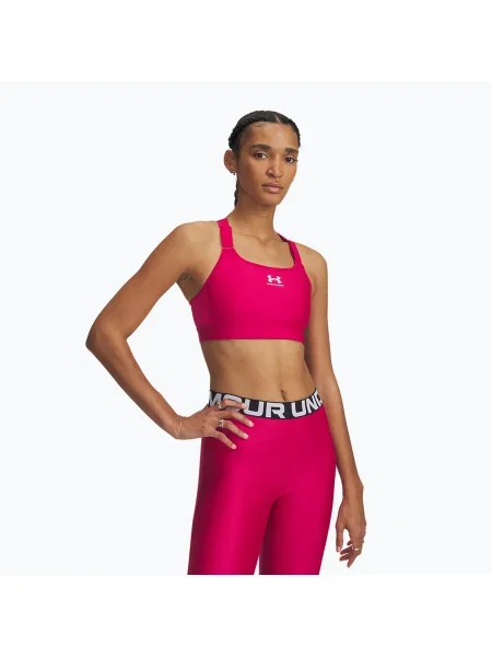 Biustonosz treningowy Under Armour HeatGear Armour High shaded fuchsia różowy