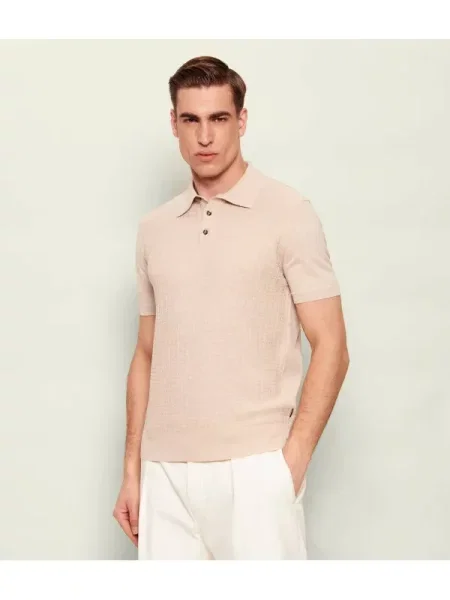 Tricou polo Sand Copenhagen retro bej