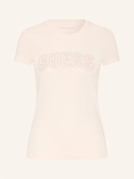 Tričko Guess s kamínky oranžové