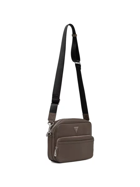 Crossbody torba Guess s autogramom smeđa