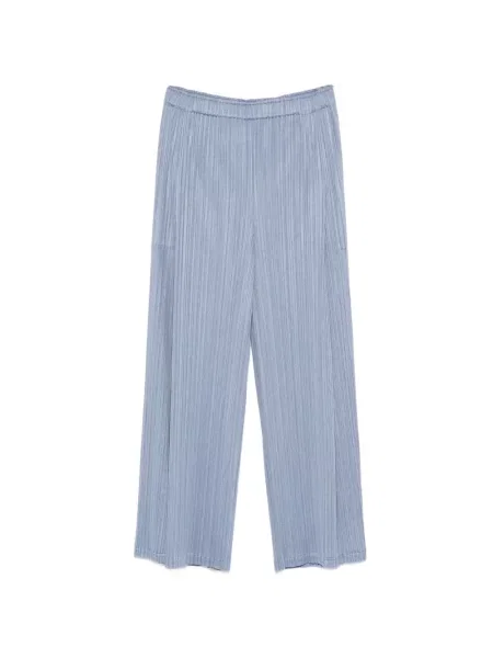 Pantaloni Pleats Please Issey Miyake plisate albastru