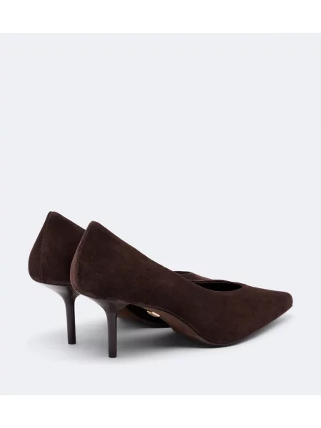 Pantofi cu toc Max Mara din piele de căprioară maro