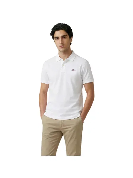 Tricou polo Gant alb