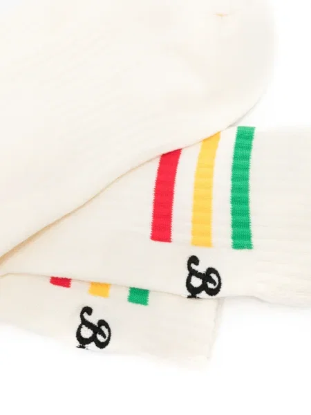 Ριγέ τρέξιμο παντελόνι Adidas λευκό