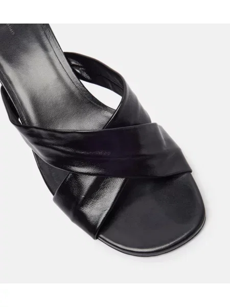 Papuci tip mules Khaite din piele negru