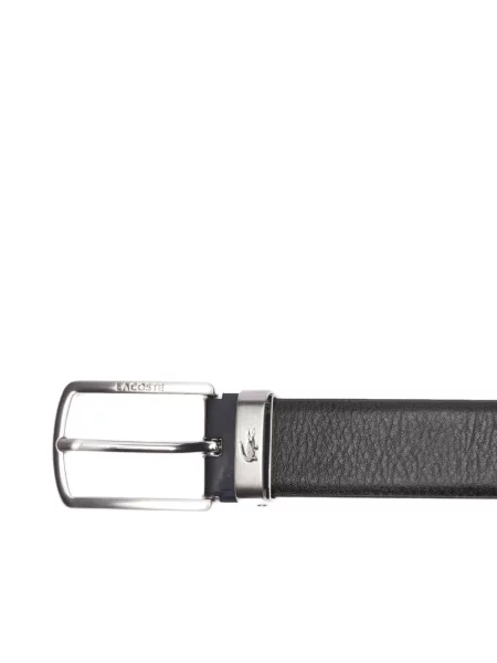 Δερμάτινος ζωσμένος ζώνη Lacoste με αγκράφα μαύρο