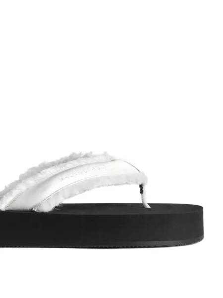 Sandale Balenciaga din satin fără toc alb