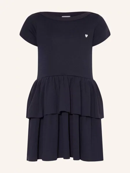 Petit Bateau Jerseyové Šaty S Volánky tmavě modrá