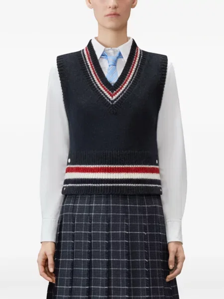 Vestă Thom Browne cu dungi albastru