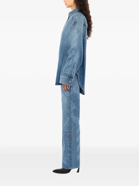 Geacă de blugi Off-white cu model paisley alb