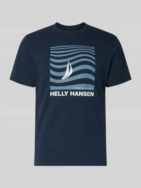 T-shirt z nadrukiem z logo i motywem model SHORELINE' Helly Hansen granatowa