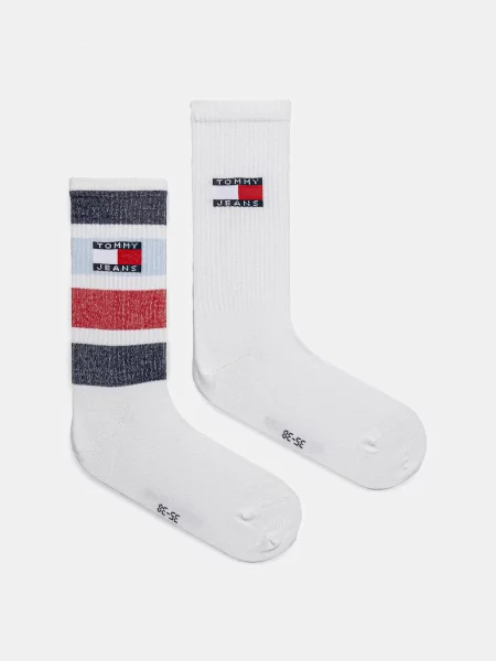 Чорапи Tommy Jeans 2 чифта бяло