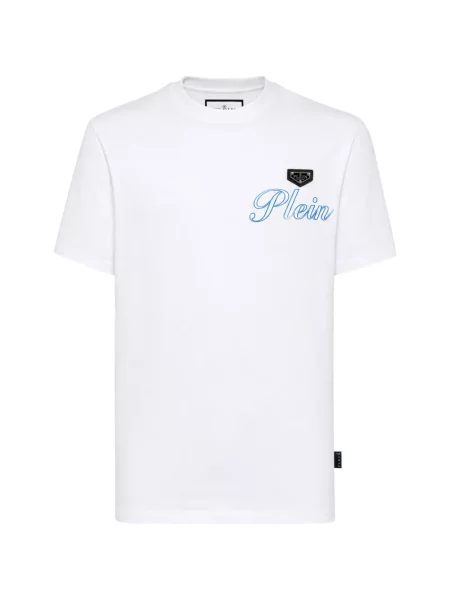 Tricou Philipp Plein cu imagine din jerseu alb