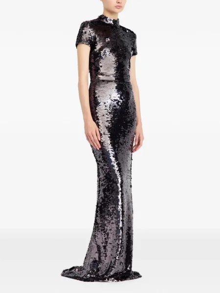 Rochie maxi 16arlington cu paiete de costum maro