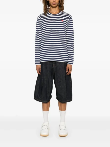Tricou Comme Des Garcons Play cu motiv cu inimi alb