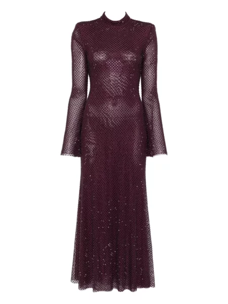 Sukienka midi Self-portrait z siateczką do kolan garniturowa czerwona