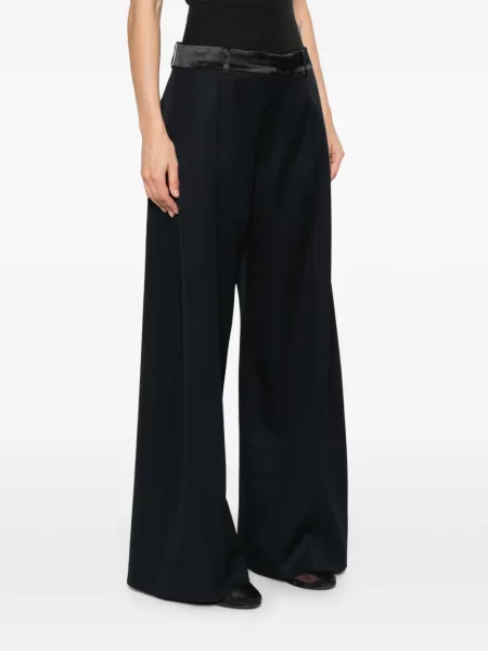 Palazzo kelnės Nackiyé velvetinis juoda