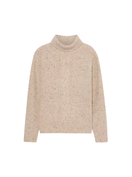 Sweter z golfem Brooks Brothers wełniany do golfa beżowy