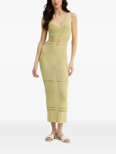 Rochie maxi Guess tricotate ajurata verde
