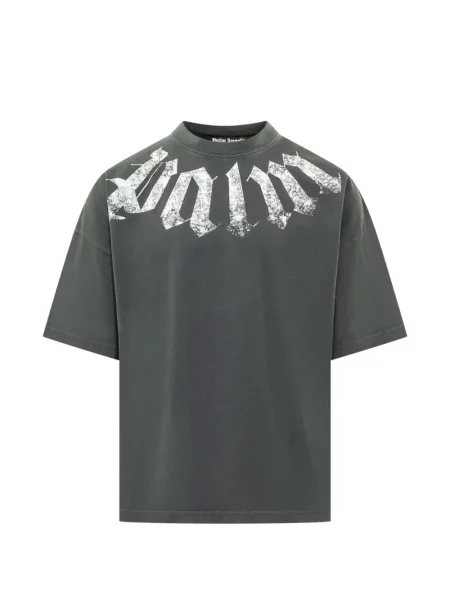 Tricou Palm Angels cu autograf gri