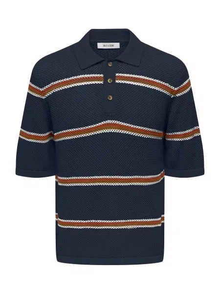 Only & Sons Pulover ONSSEJR safir / maro coniac alb