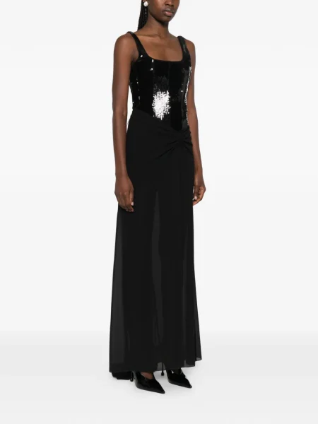 Rochie maxi Patrizia Pepe cu paiete de costum negru
