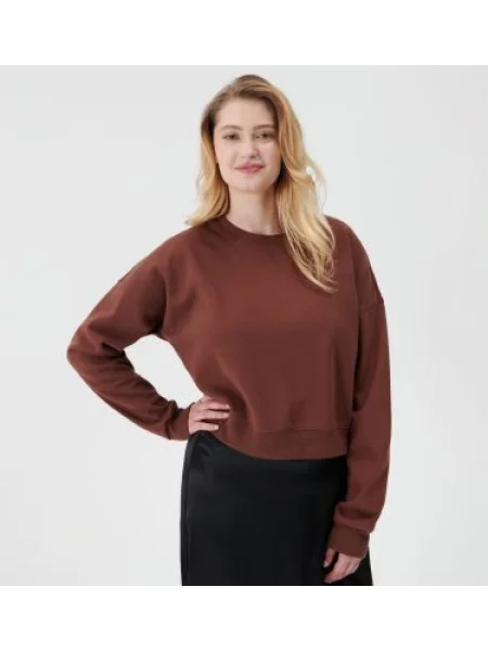 Sinsay Zkrácená mikina hnědá