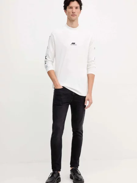 Лонгслів Armani Exchange з принтом білий