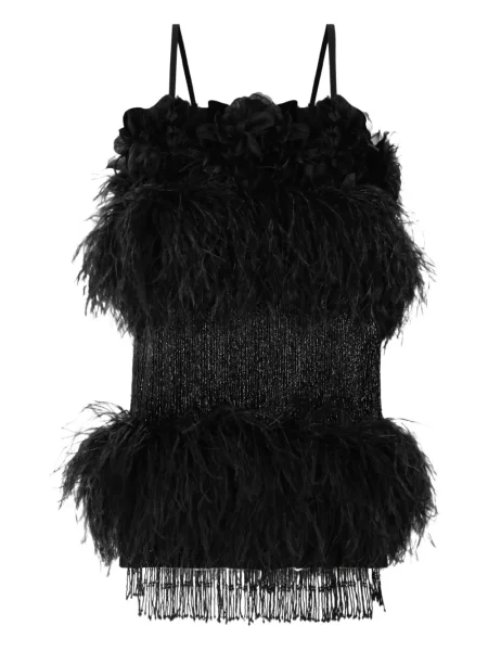 Mała sukienka koktajlowa Dolce And Gabbana z koralikami garniturowa czarna