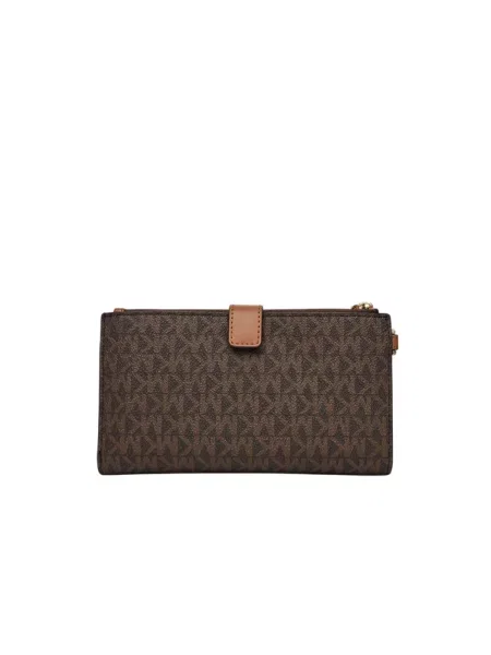 Portfel Michael Michael Kors biznesowy z logo brązowy
