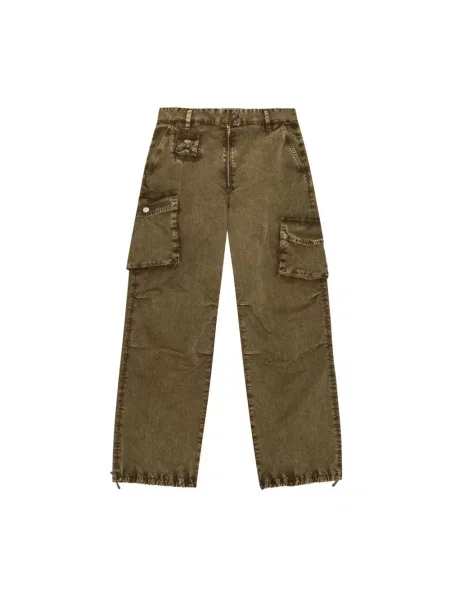 Proste jeansy Ganni zielone