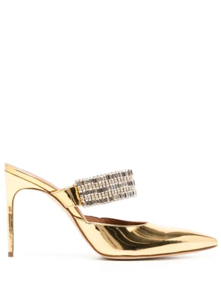 Papuci tip mules Malone Souliers din piele auriu