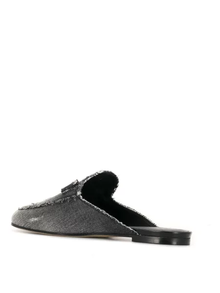 Papuci tip mules Tod's cu autograf negru