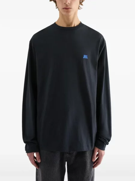 Lung hanorac Jil Sander cu broderie albastru