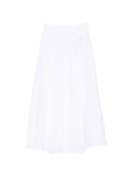 Fustă midi 120% Lino în linie A alb