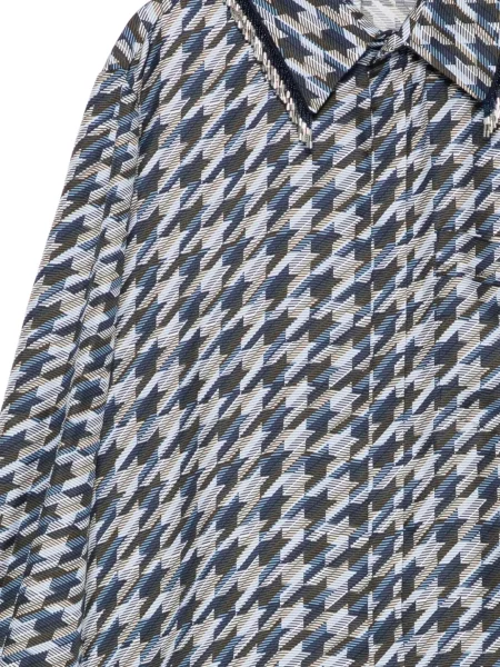 Šilkinė "houndstooth" rašto apykaklė marškiniai Dice Kayek mėlyna