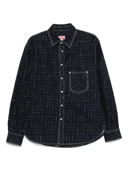 Cămașă Kenzo cu imprimeu geometric albastru