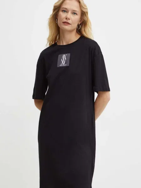 Armani Exchange rochie din mini oversize negru