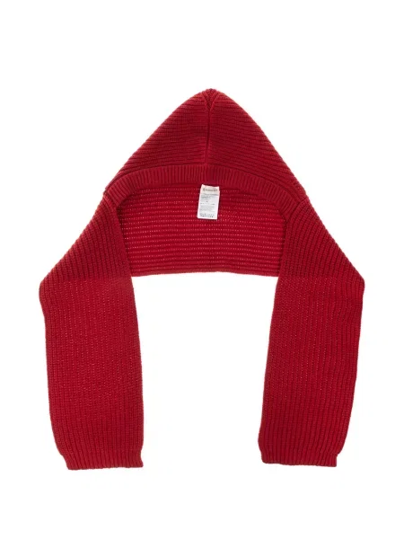 Fular Moncler tricotate cu glugă roșu