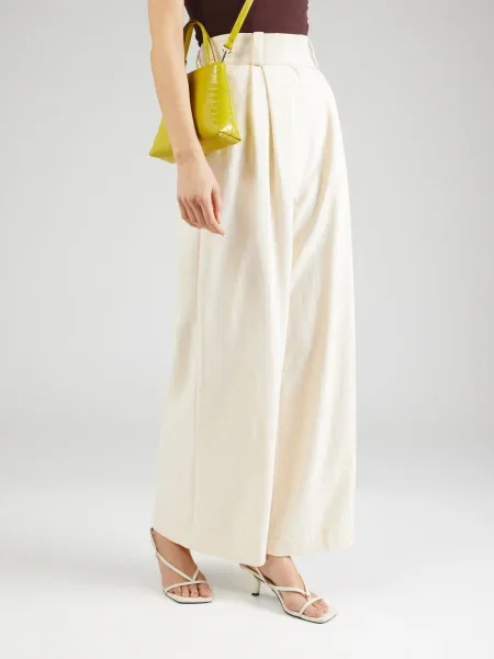 IVY OAK Hlače Prescilla Ann Écru Wide Leg