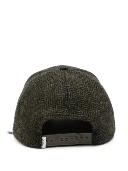 Șapcă Les Deux cu broderie cu model herringbone verde