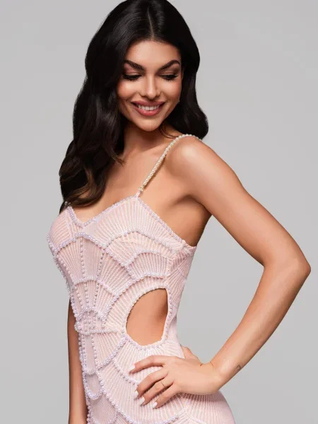 Rochie de seară Edoti de costum alb