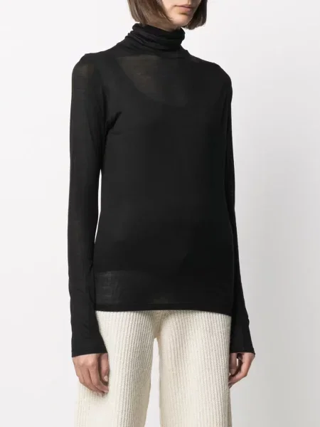 Długa koszulka Baserange bambusowa czarna