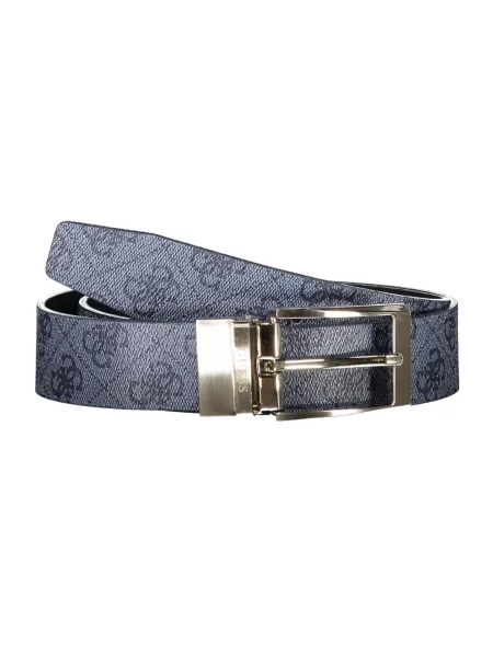 Pasek Guess Jeans skórzany niebieski