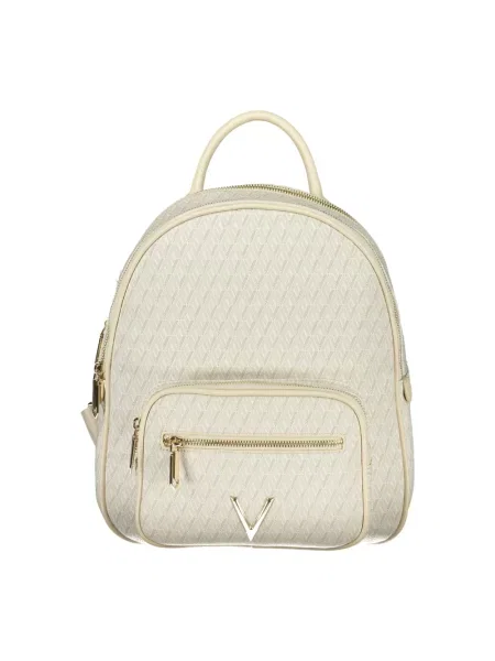 Lniany plecak Valentino Bags elegancki beżowy